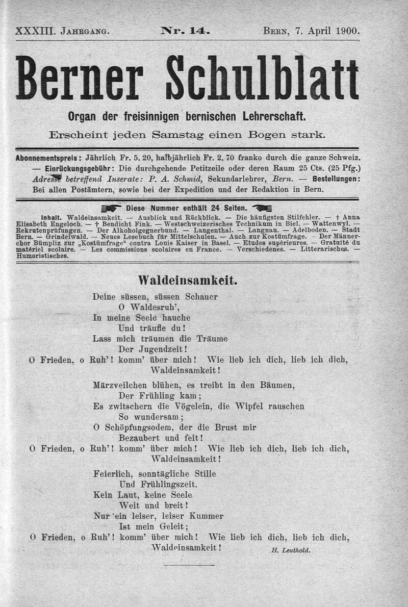 Buchumschlag - Heft 14