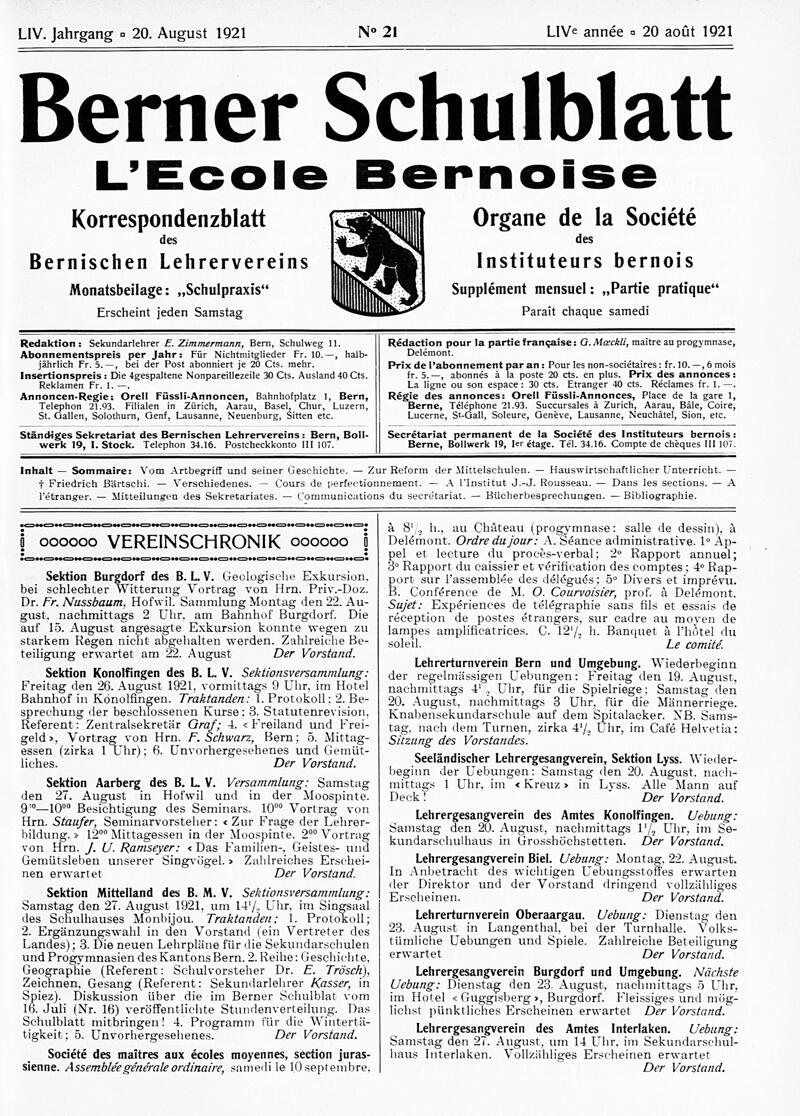 Buchumschlag - Heft 21