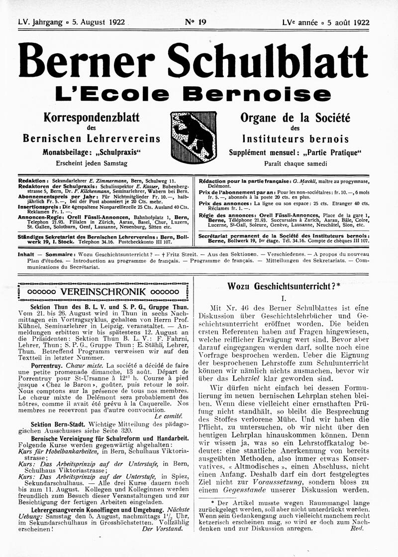 Buchumschlag - Heft 19