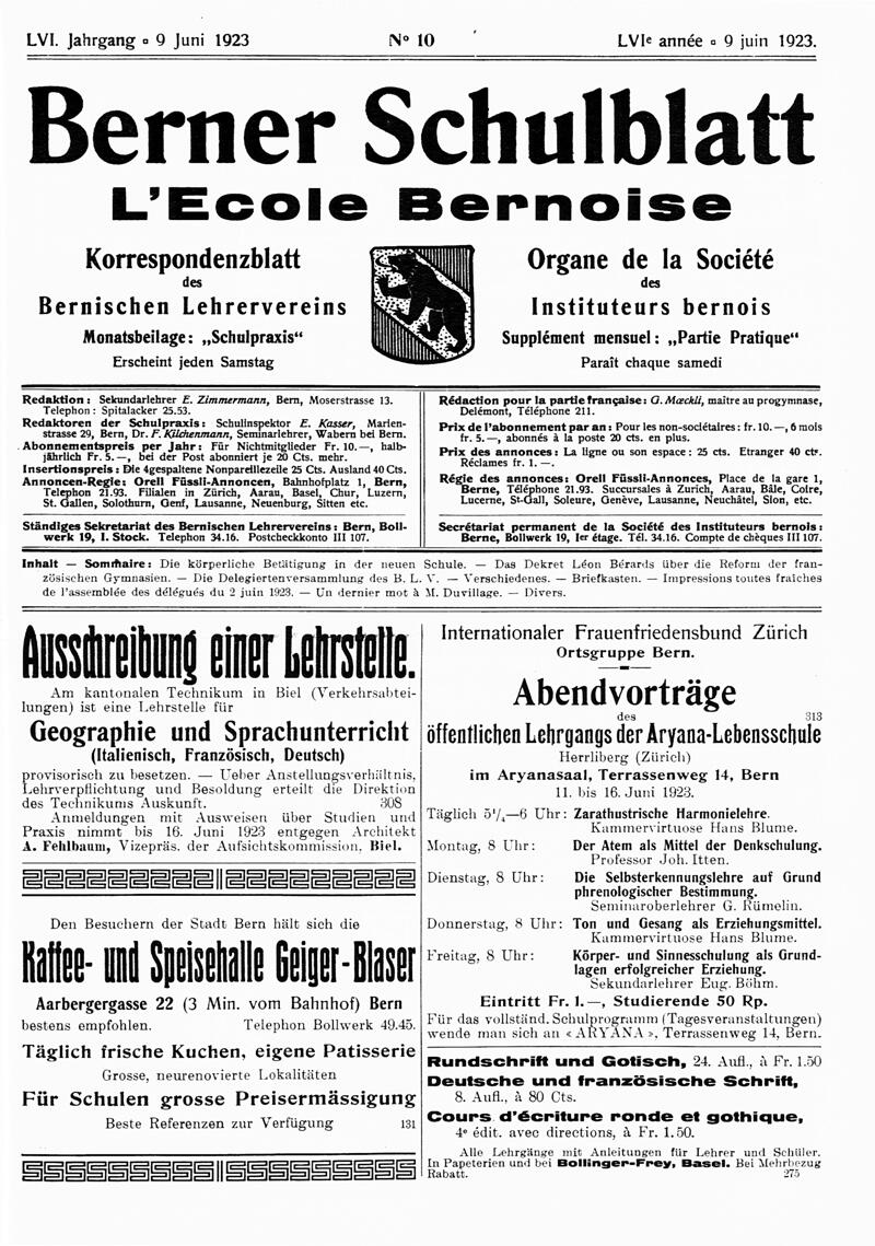 Buchumschlag - Heft 10