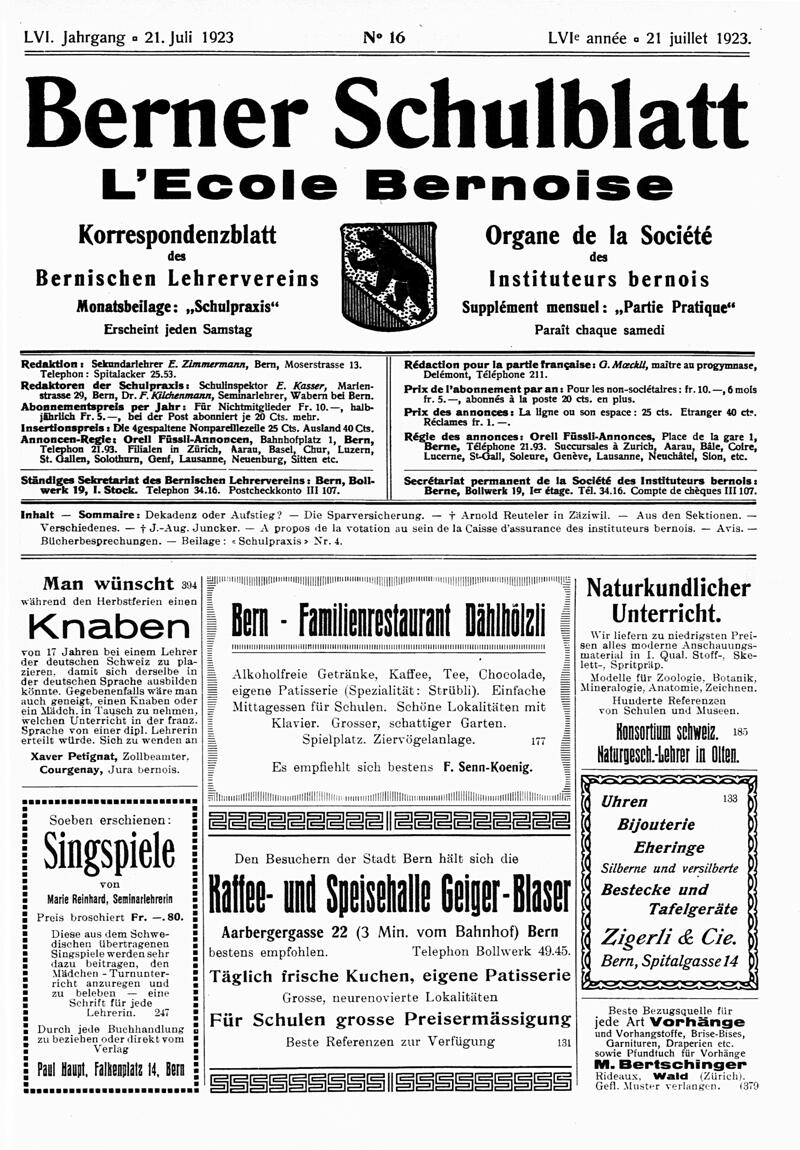 Buchumschlag - Heft 16