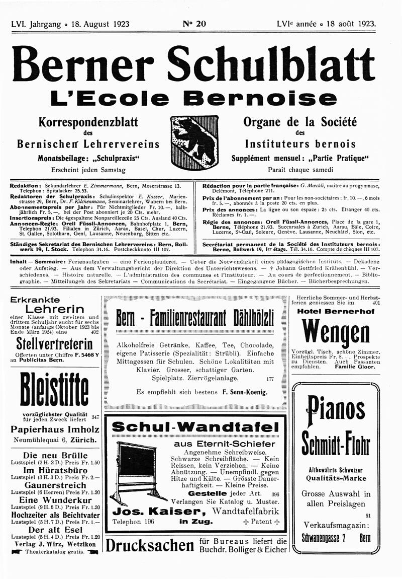 Buchumschlag - Heft 20