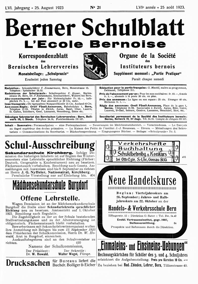 Buchumschlag - Heft 21