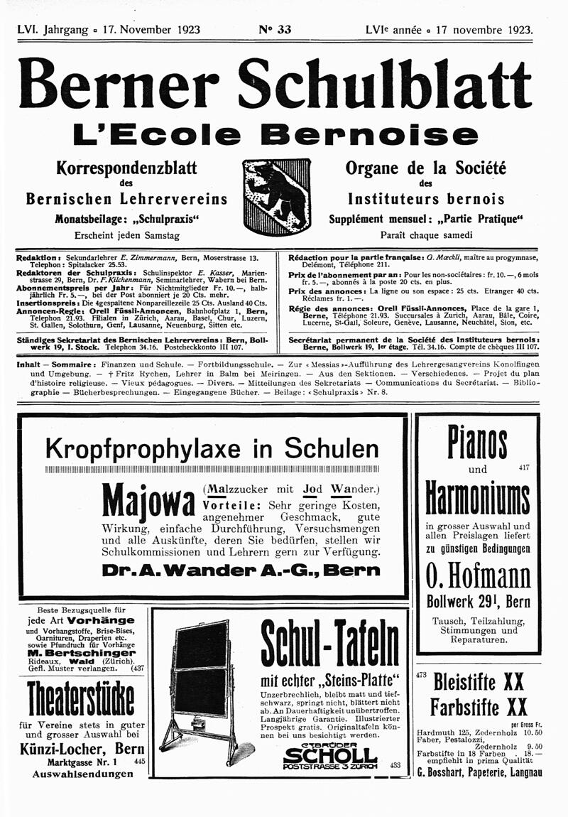 Buchumschlag - Heft 33