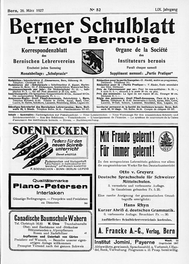 Buchumschlag - Heft 52