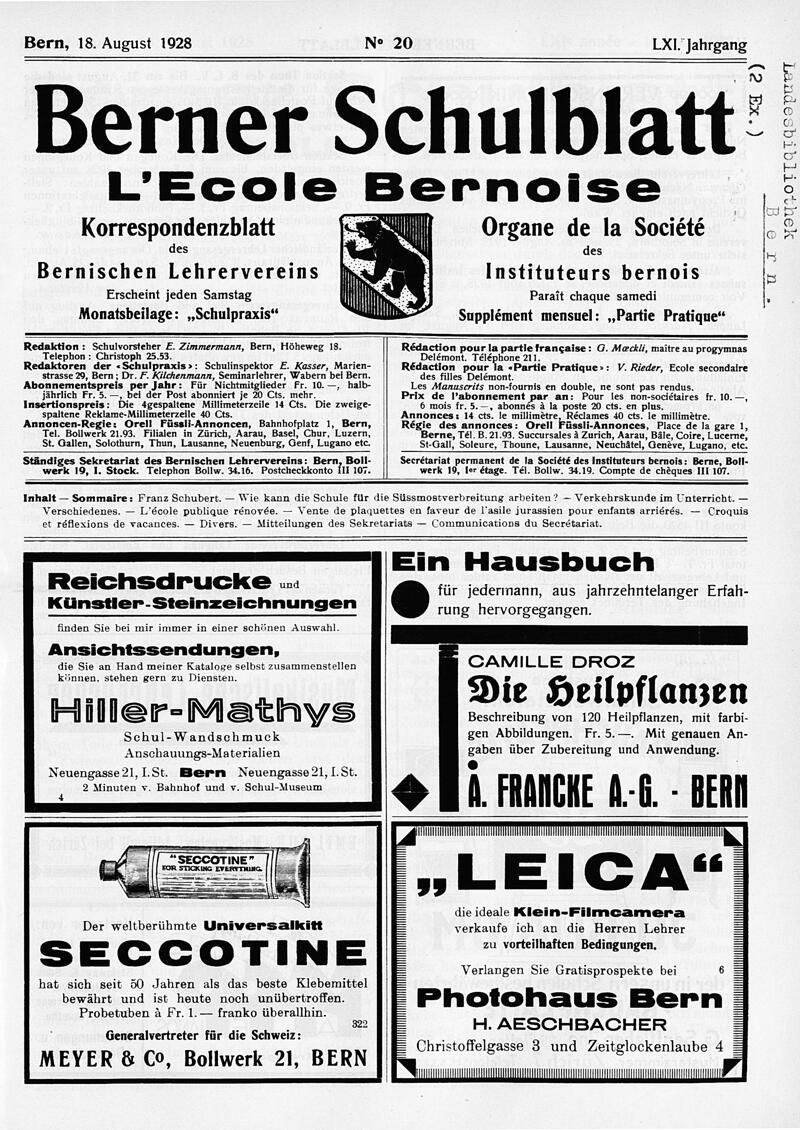 Buchumschlag - Heft 20