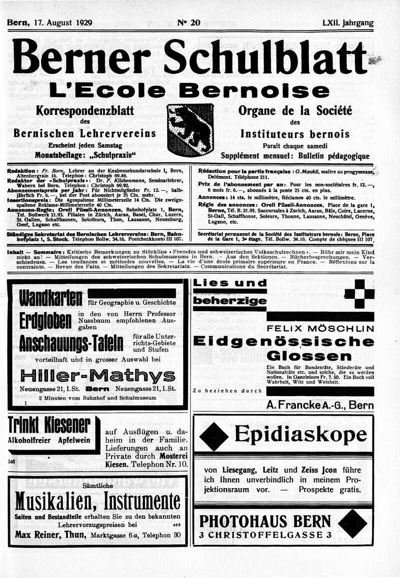 Buchumschlag - Heft 20