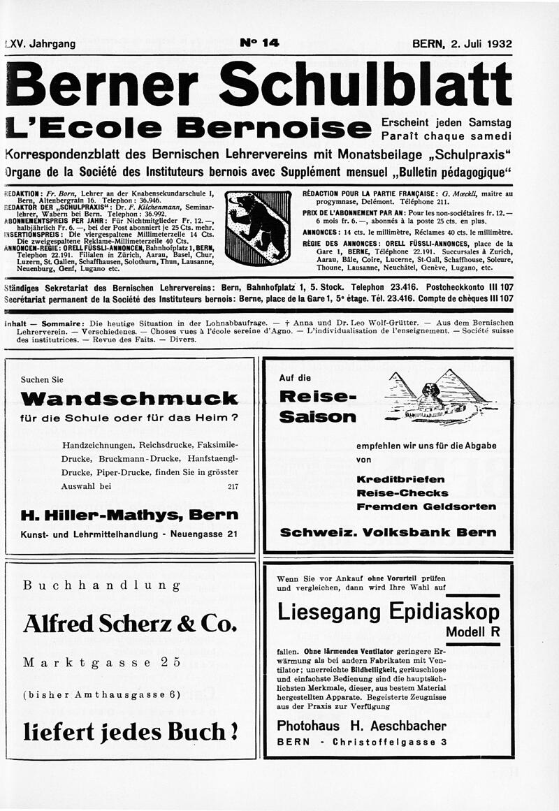 Buchumschlag - Heft 14