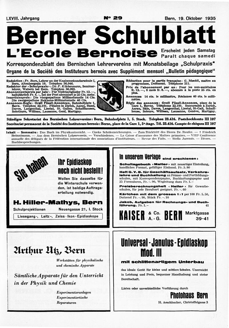 Buchumschlag - Heft 29