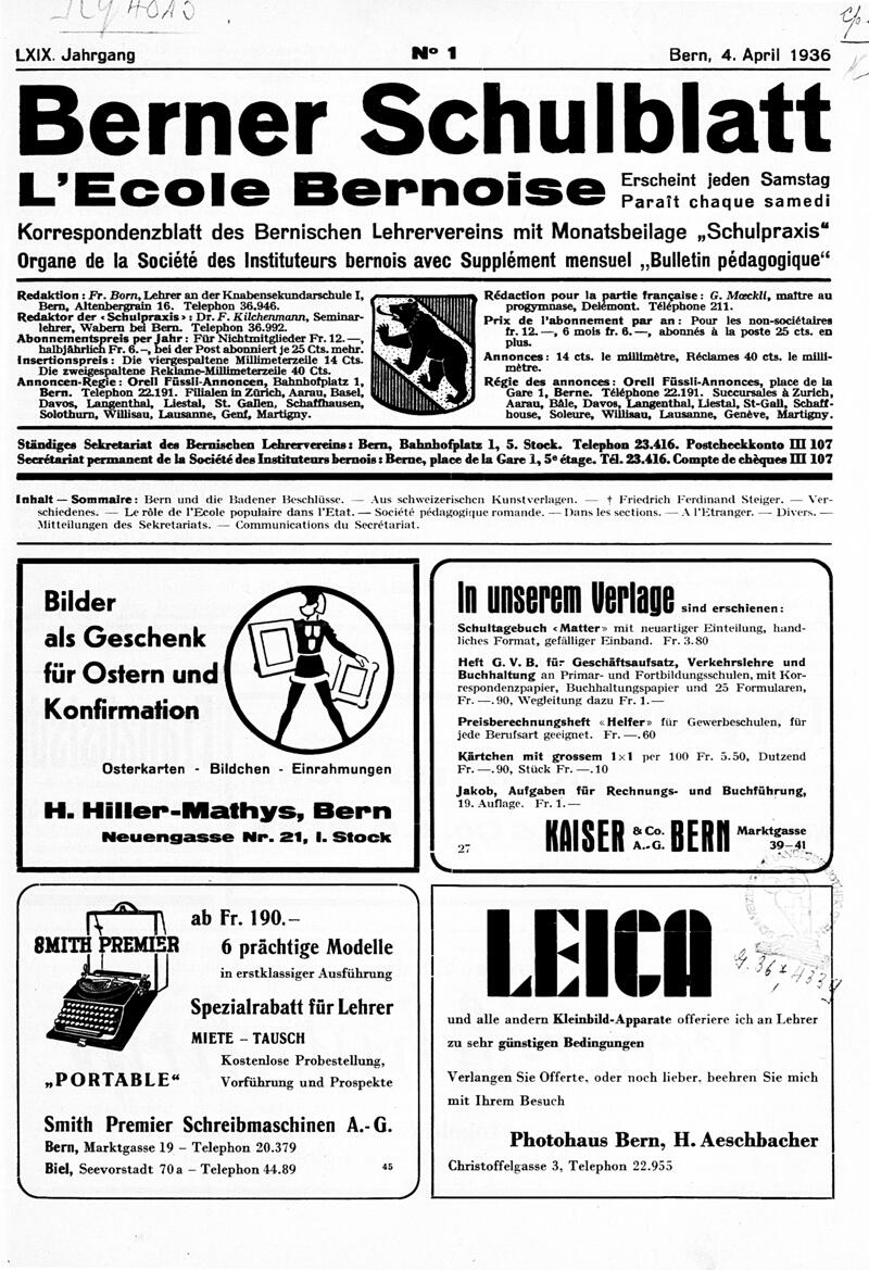 Buchumschlag - Heft 1