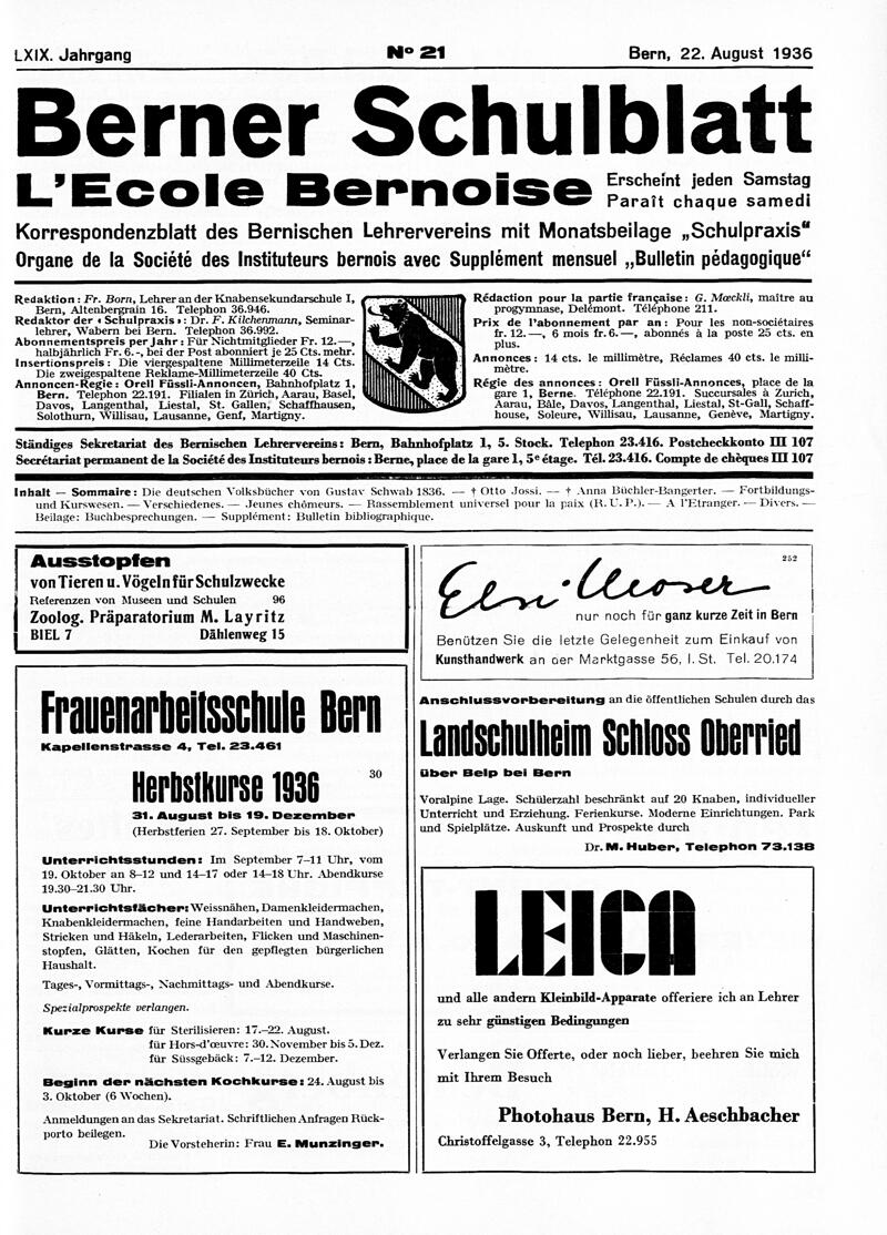 Buchumschlag - Heft 21