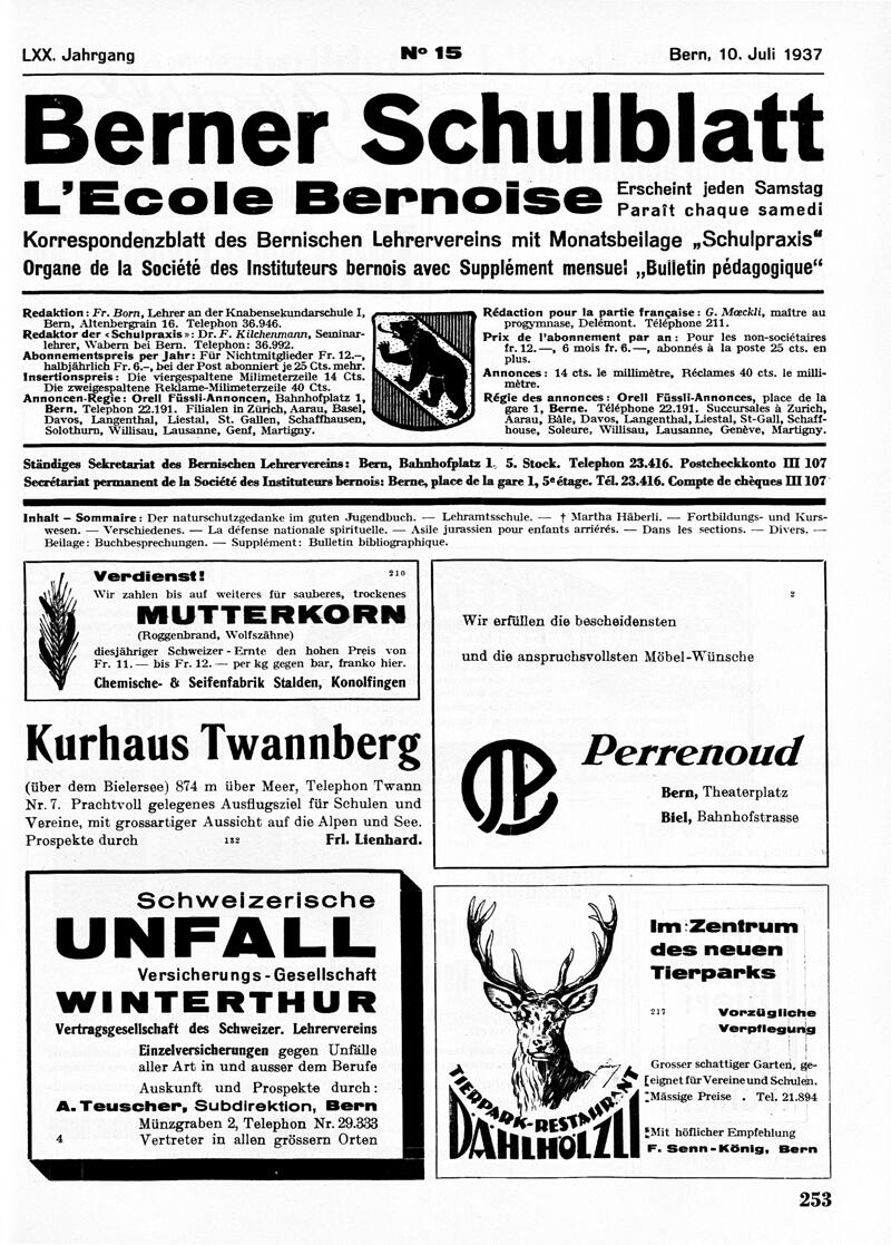 Buchumschlag - Heft 15