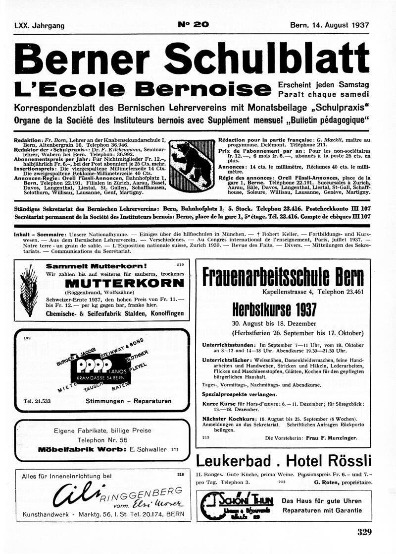 Buchumschlag - Heft 20