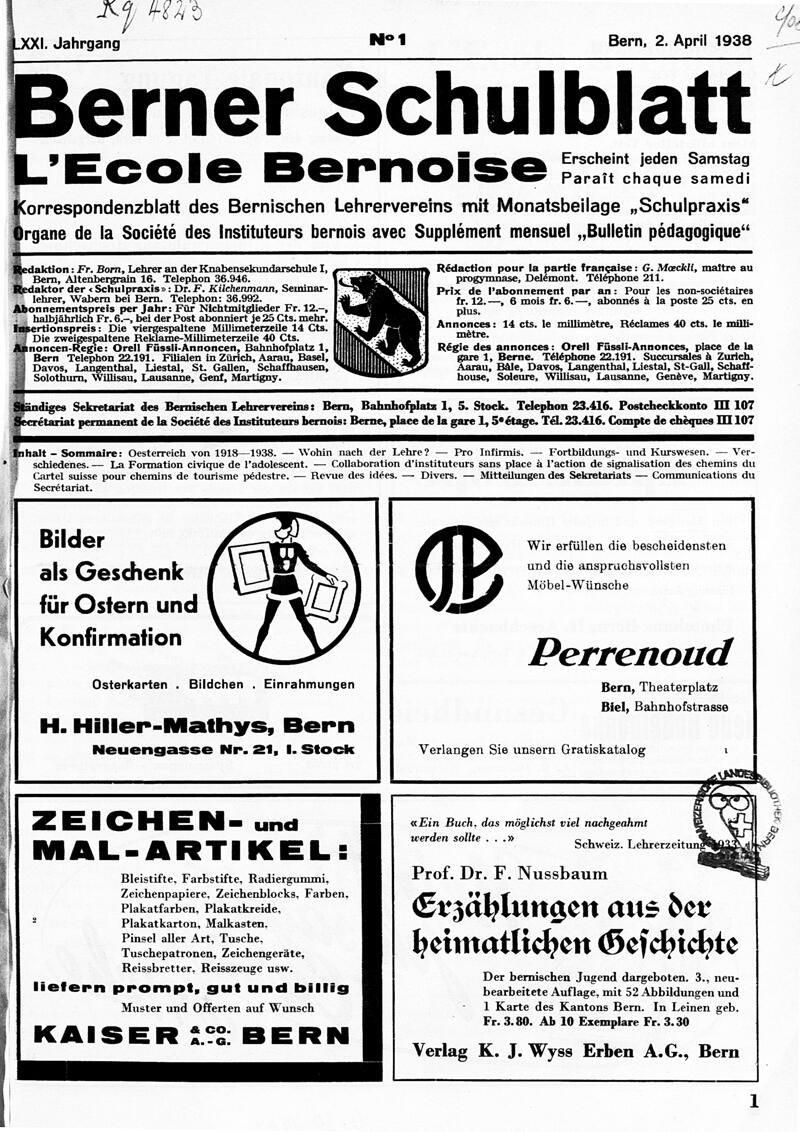 Buchumschlag - Heft 1