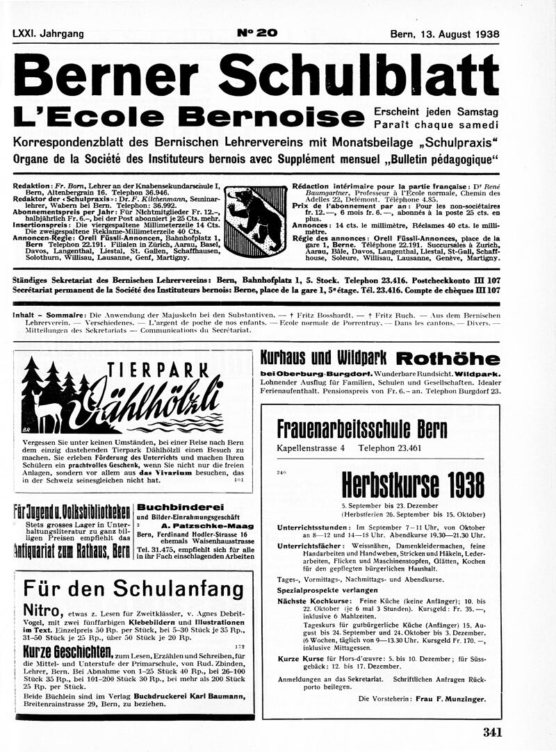 Buchumschlag - Heft 20