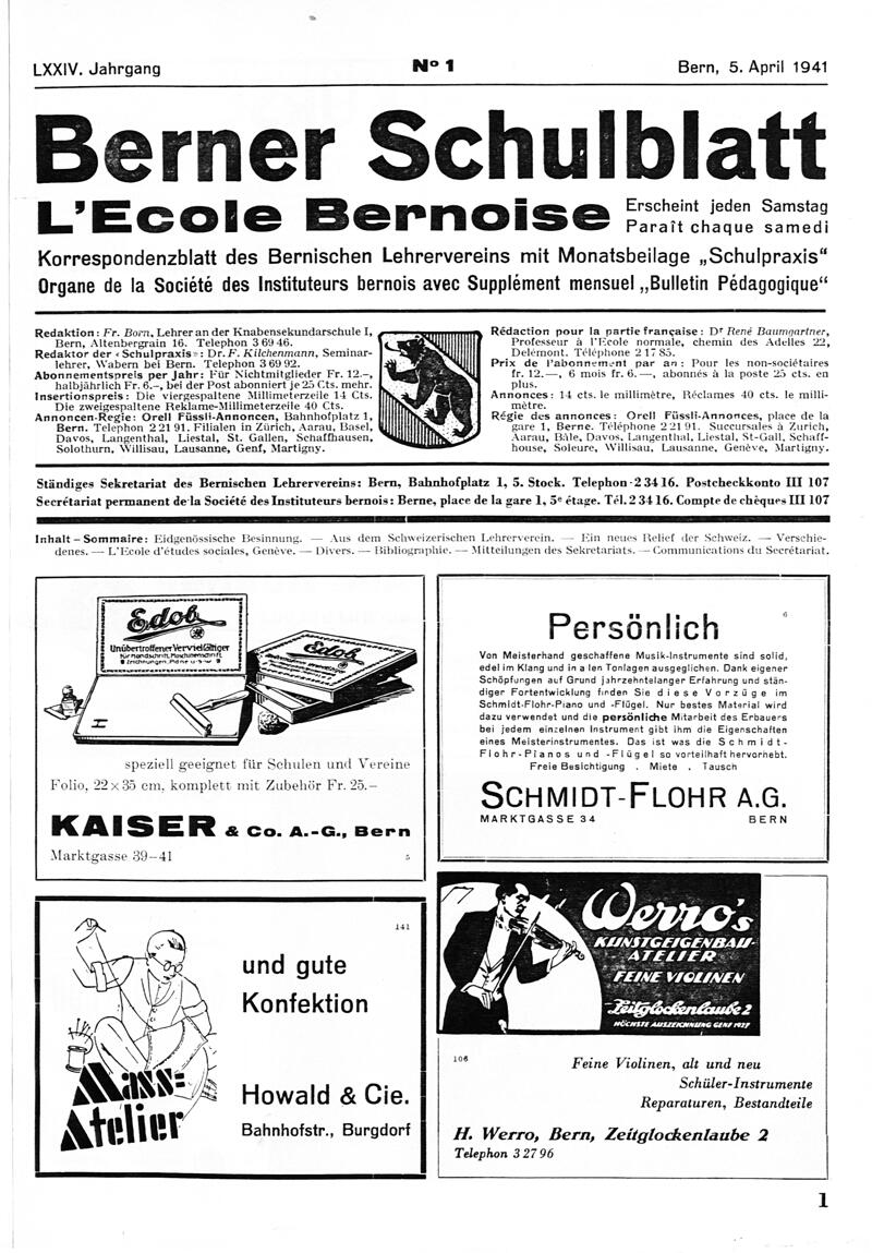 Buchumschlag - Heft 1