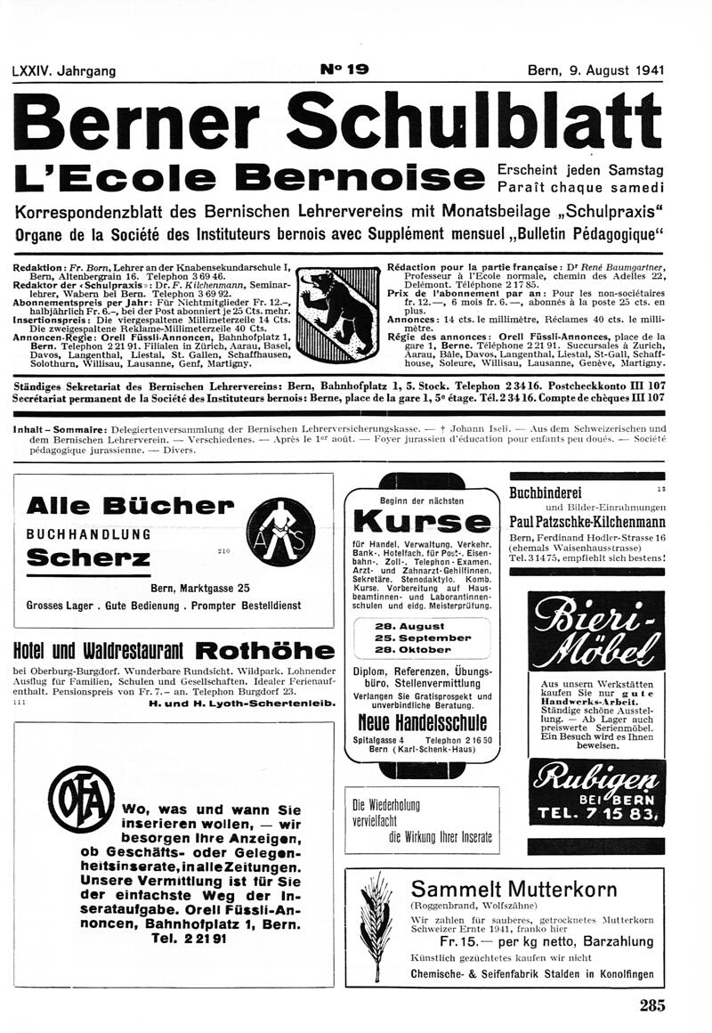 Buchumschlag - Heft 19