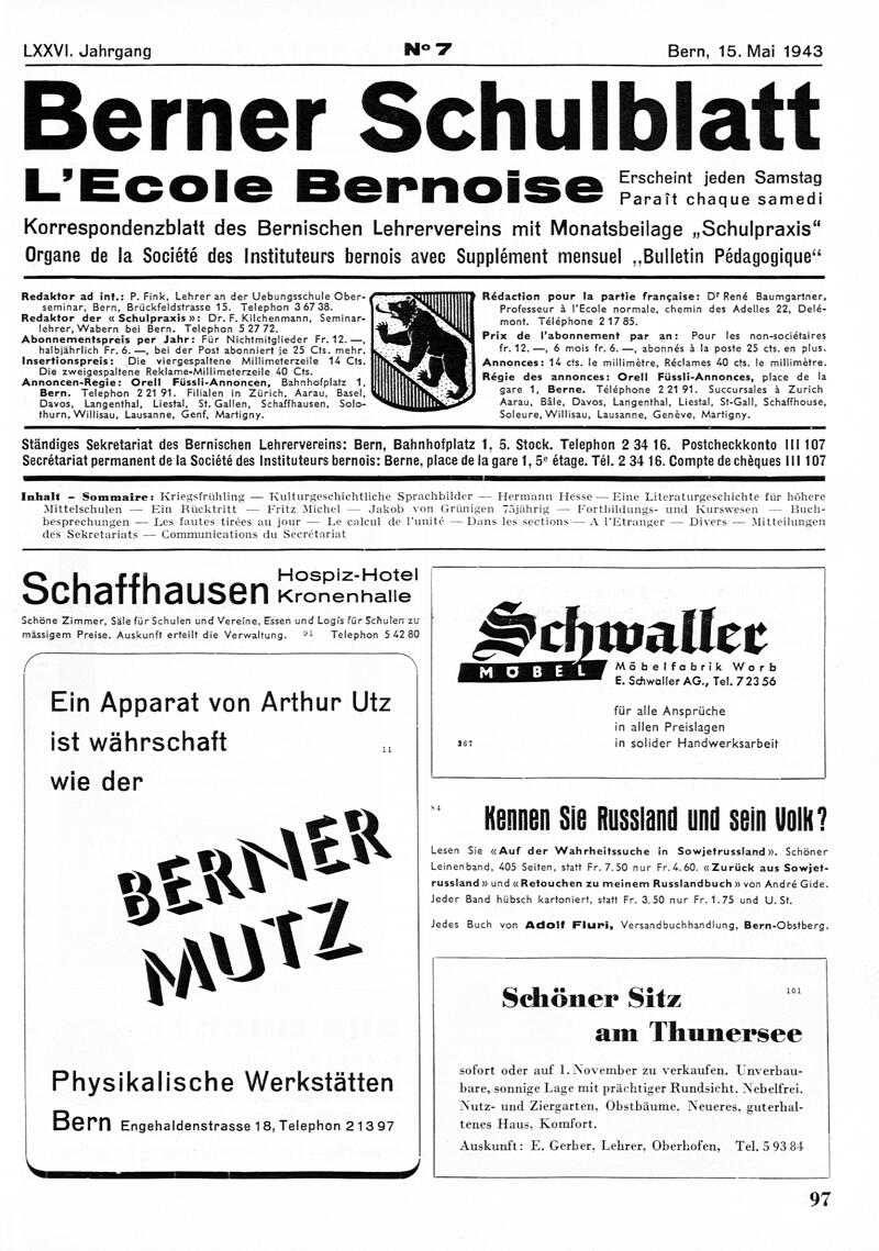 Buchumschlag - Heft 7