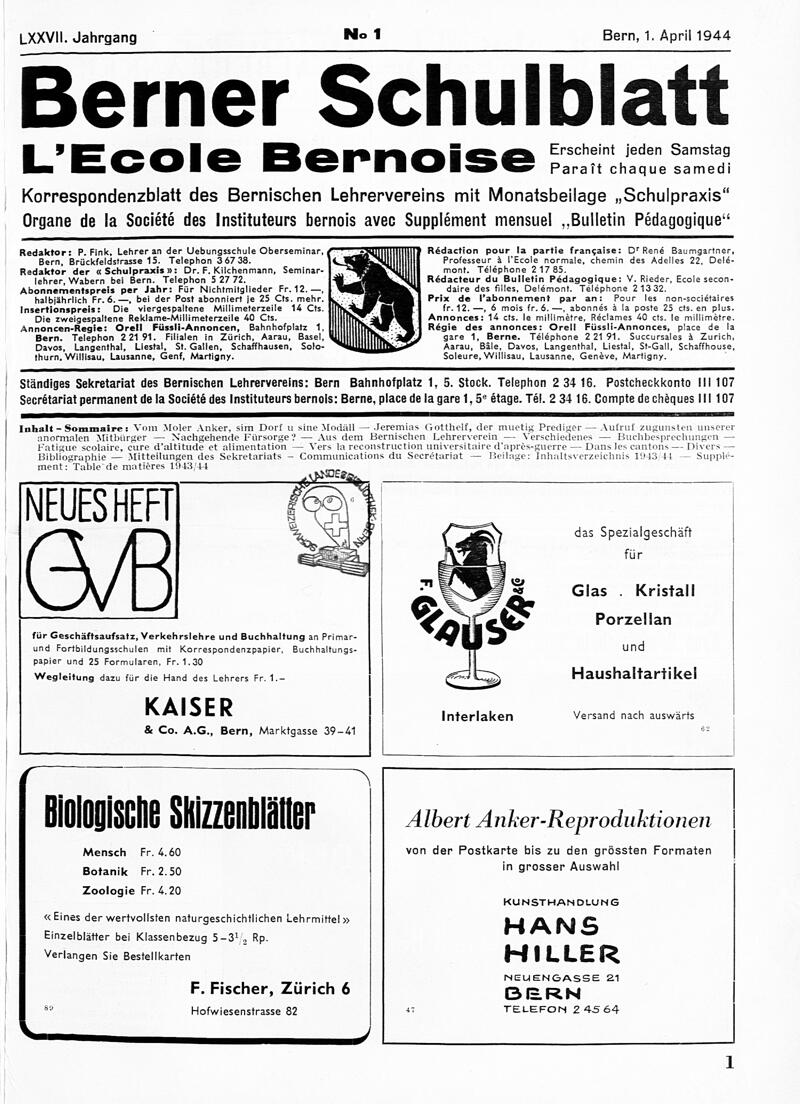 Buchumschlag - Heft 1