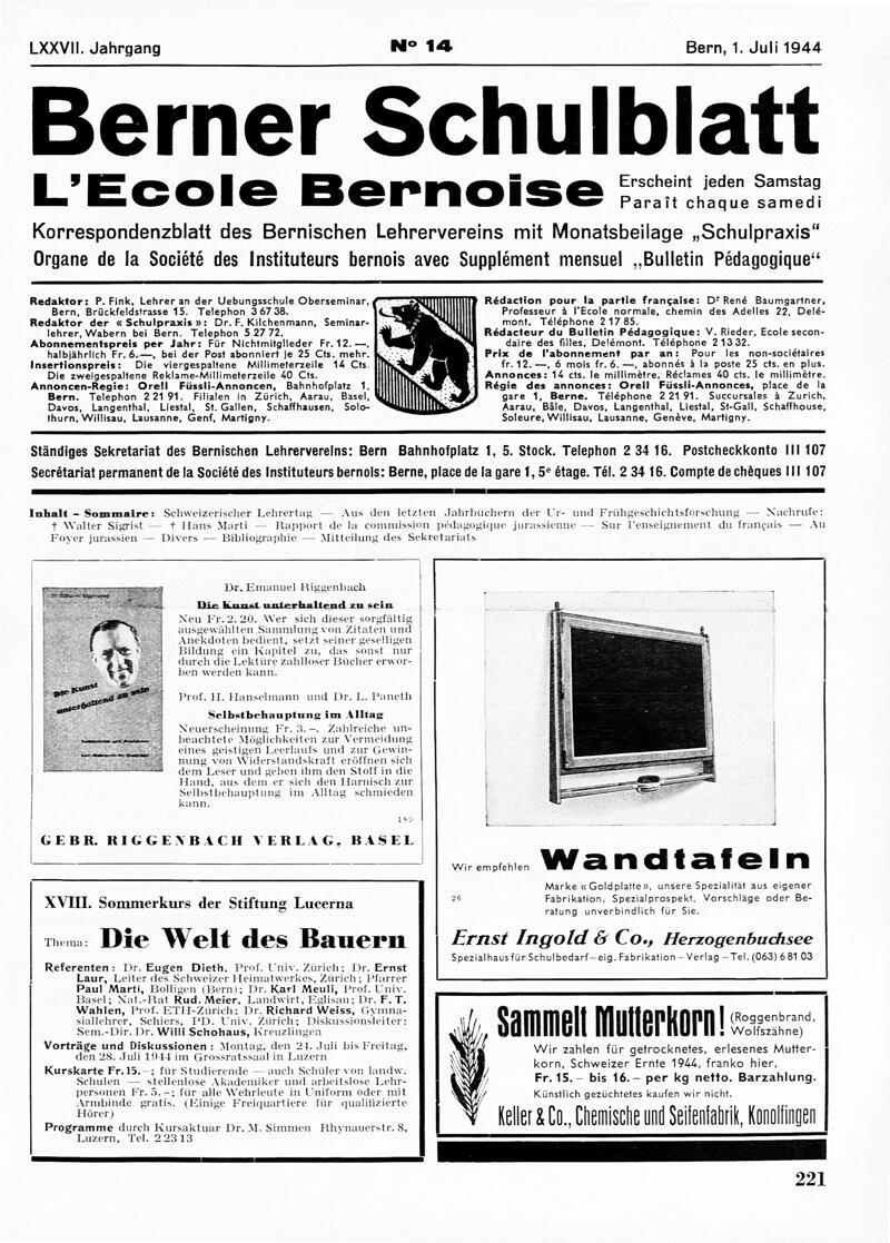 Buchumschlag - Heft 14