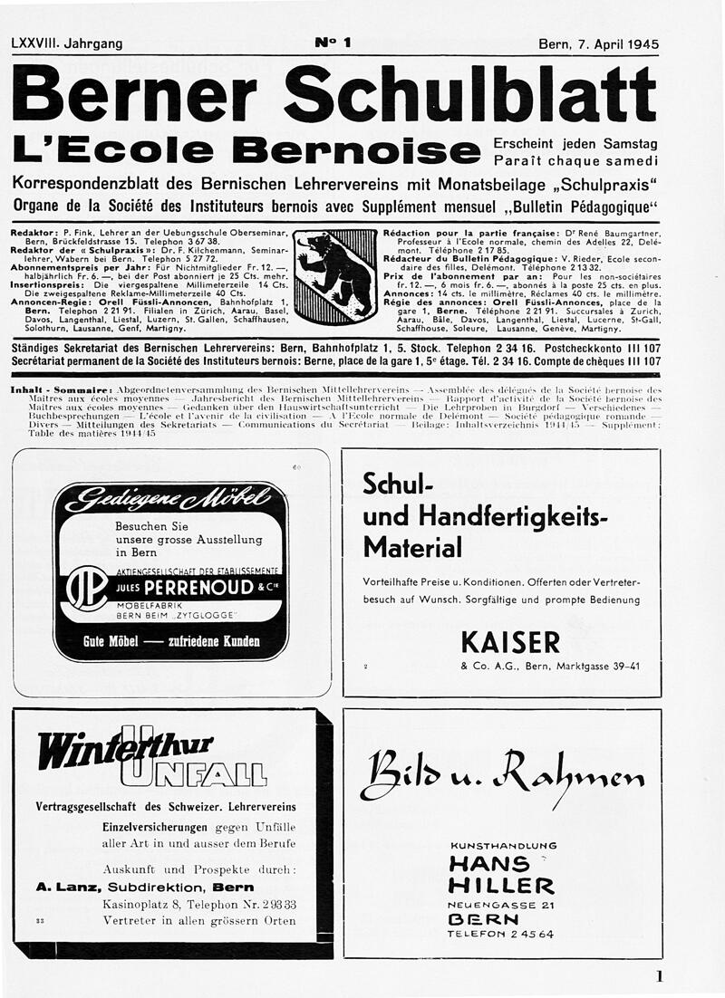 Buchumschlag - Heft 1