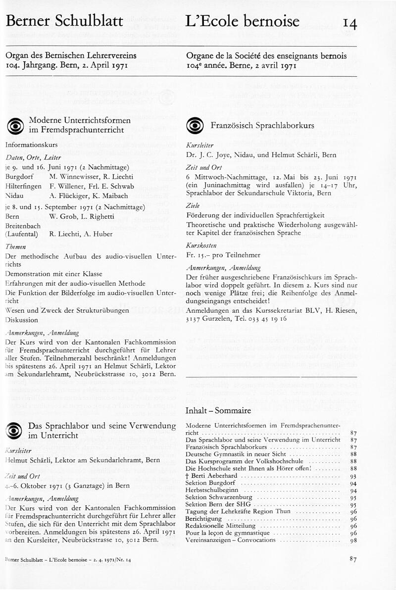 Buchumschlag - Heft 14