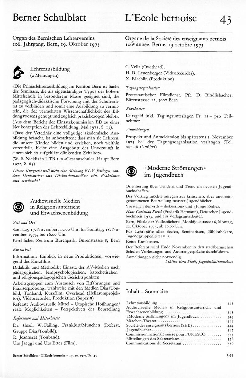 Buchumschlag - Heft 43