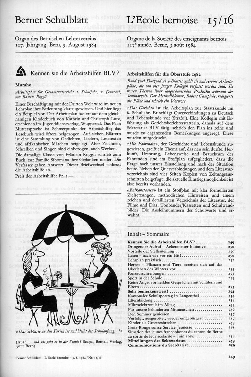 Buchumschlag - Heft 15-16