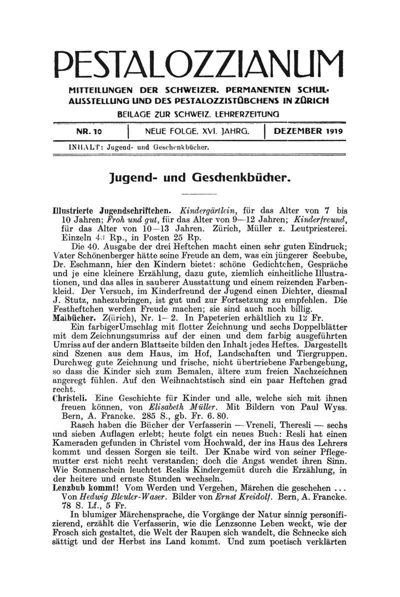 Buchumschlag - Heft 10