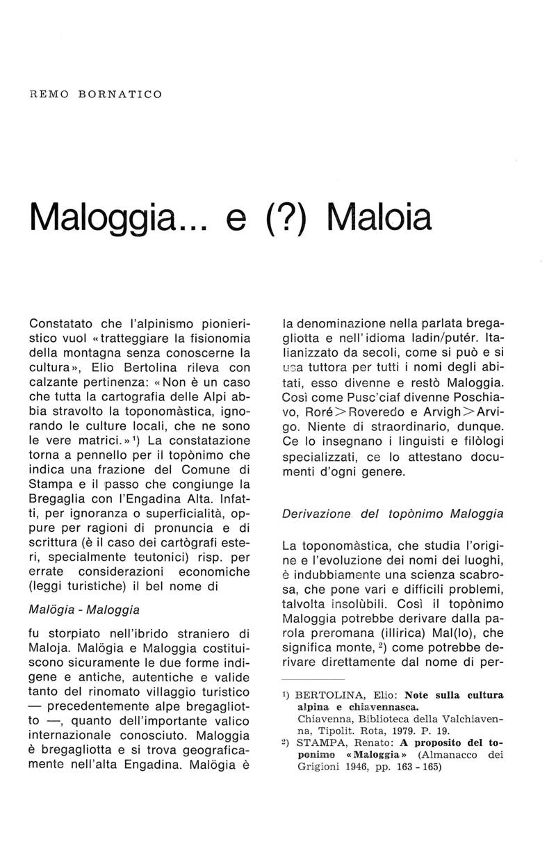 E Periodica Maloggia E Maloia