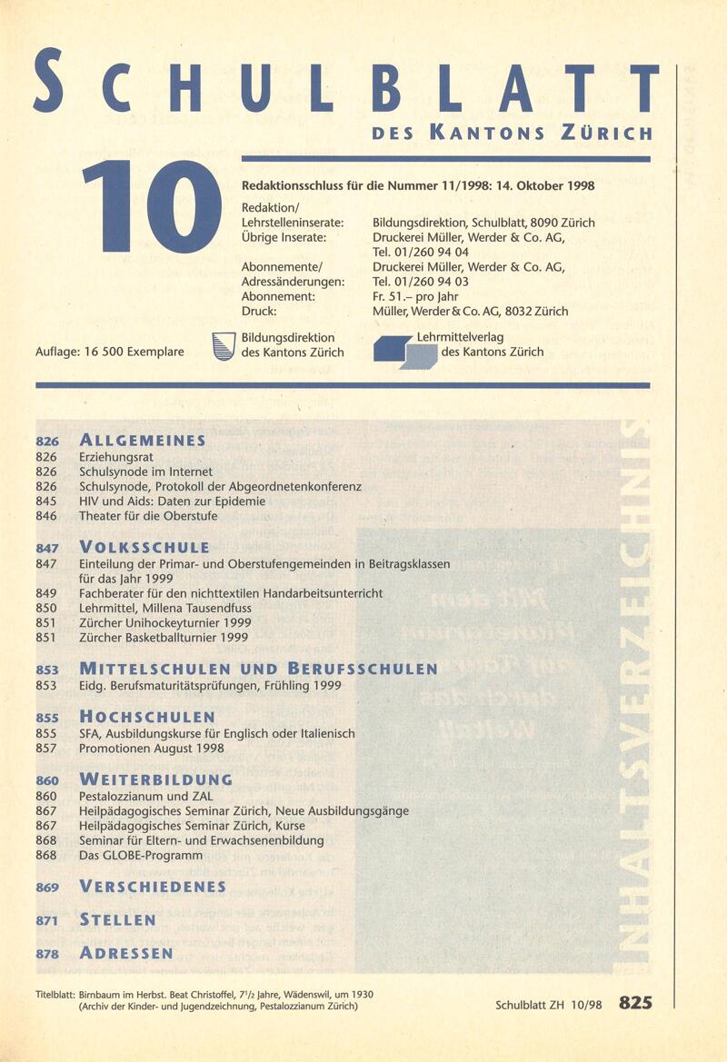 Buchumschlag - Heft 10