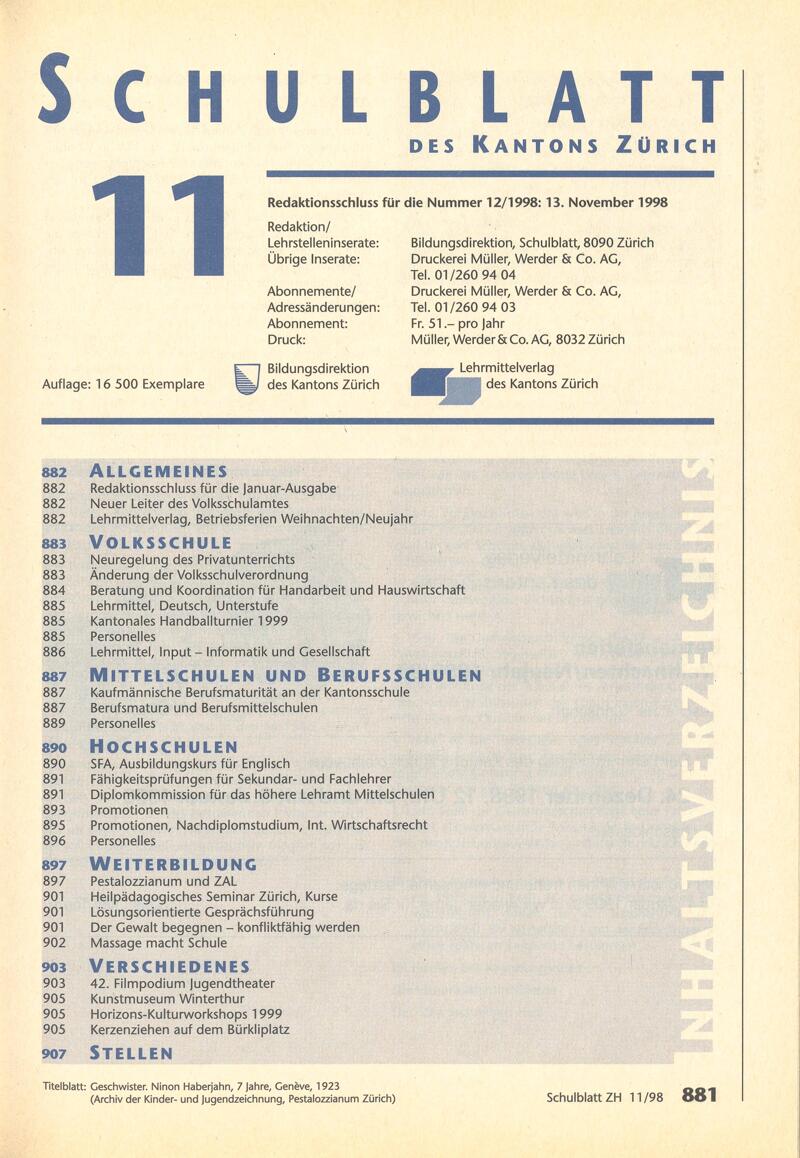 Buchumschlag - Heft 11