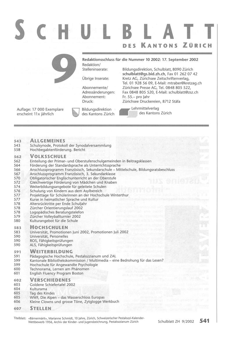 Buchumschlag - Heft 9