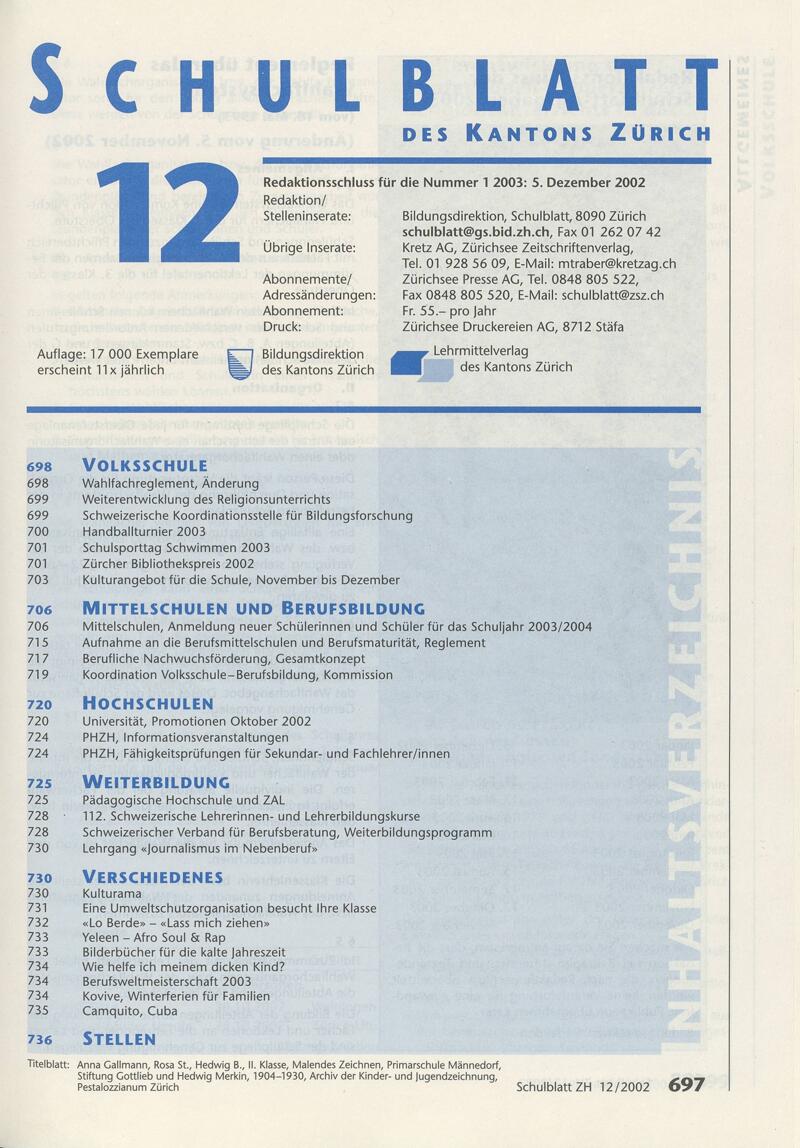 Buchumschlag - Heft 12