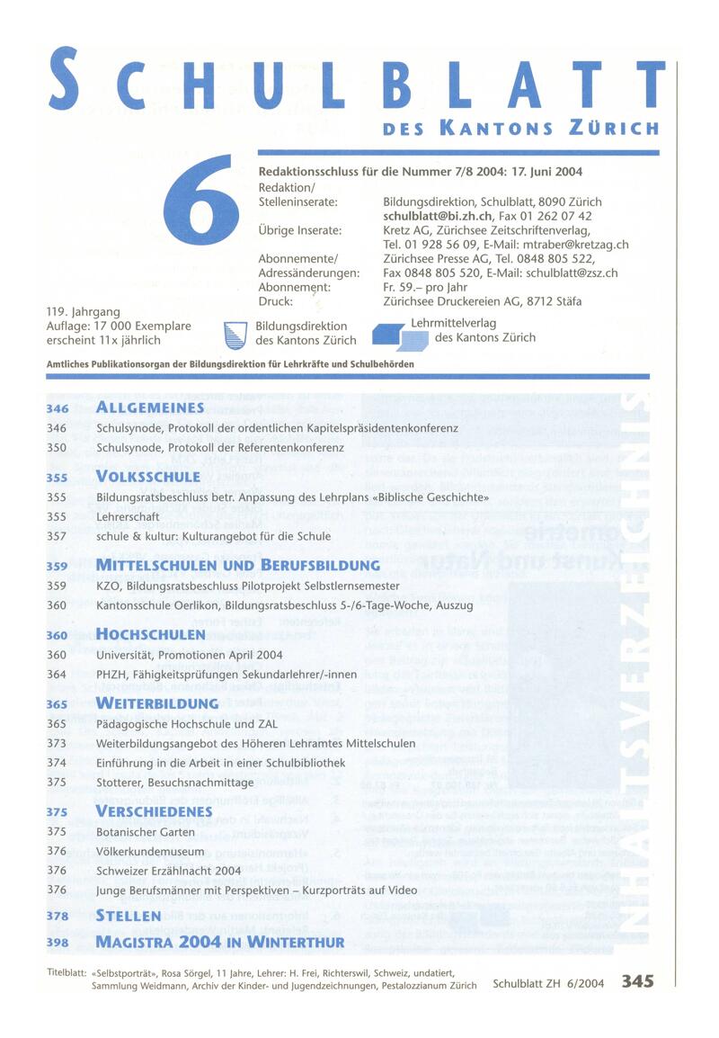 Buchumschlag - Heft 6