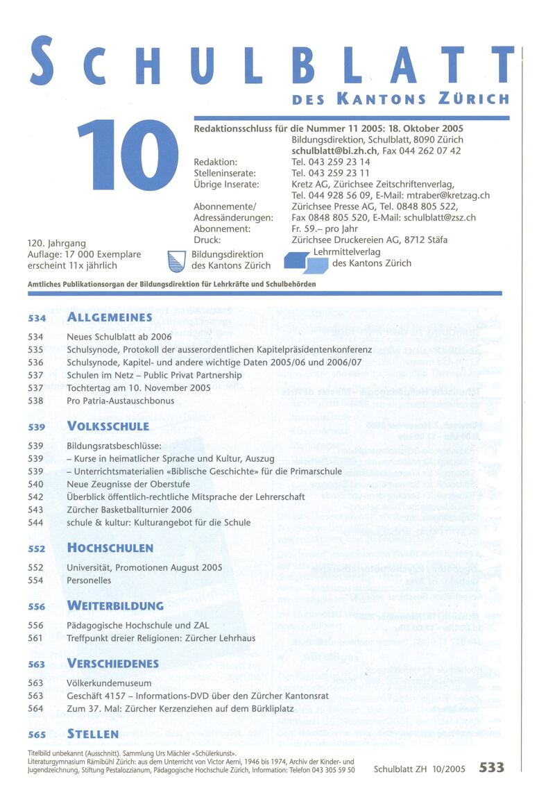 Buchumschlag - Heft 10