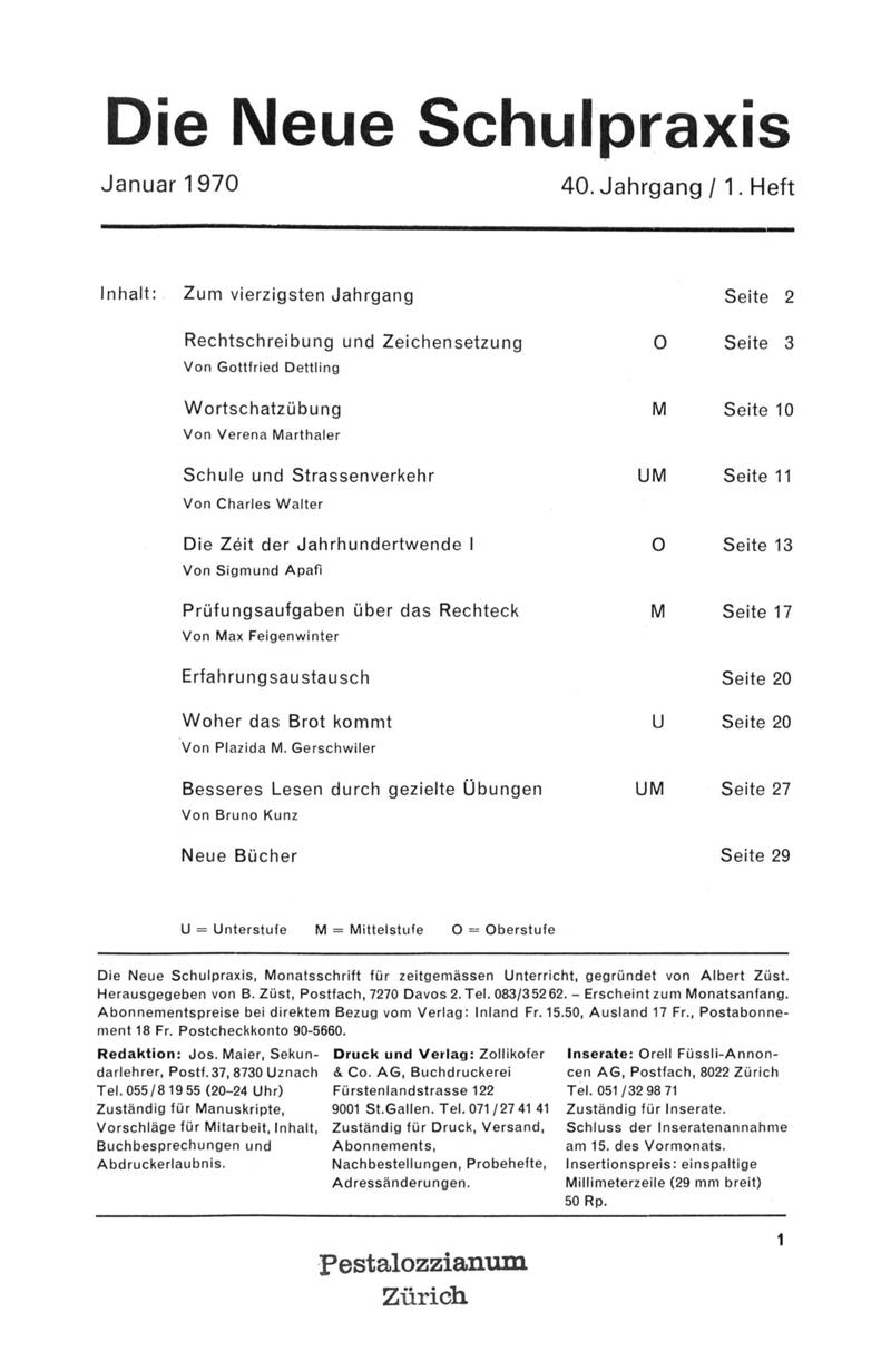 Buchumschlag - Heft 1
