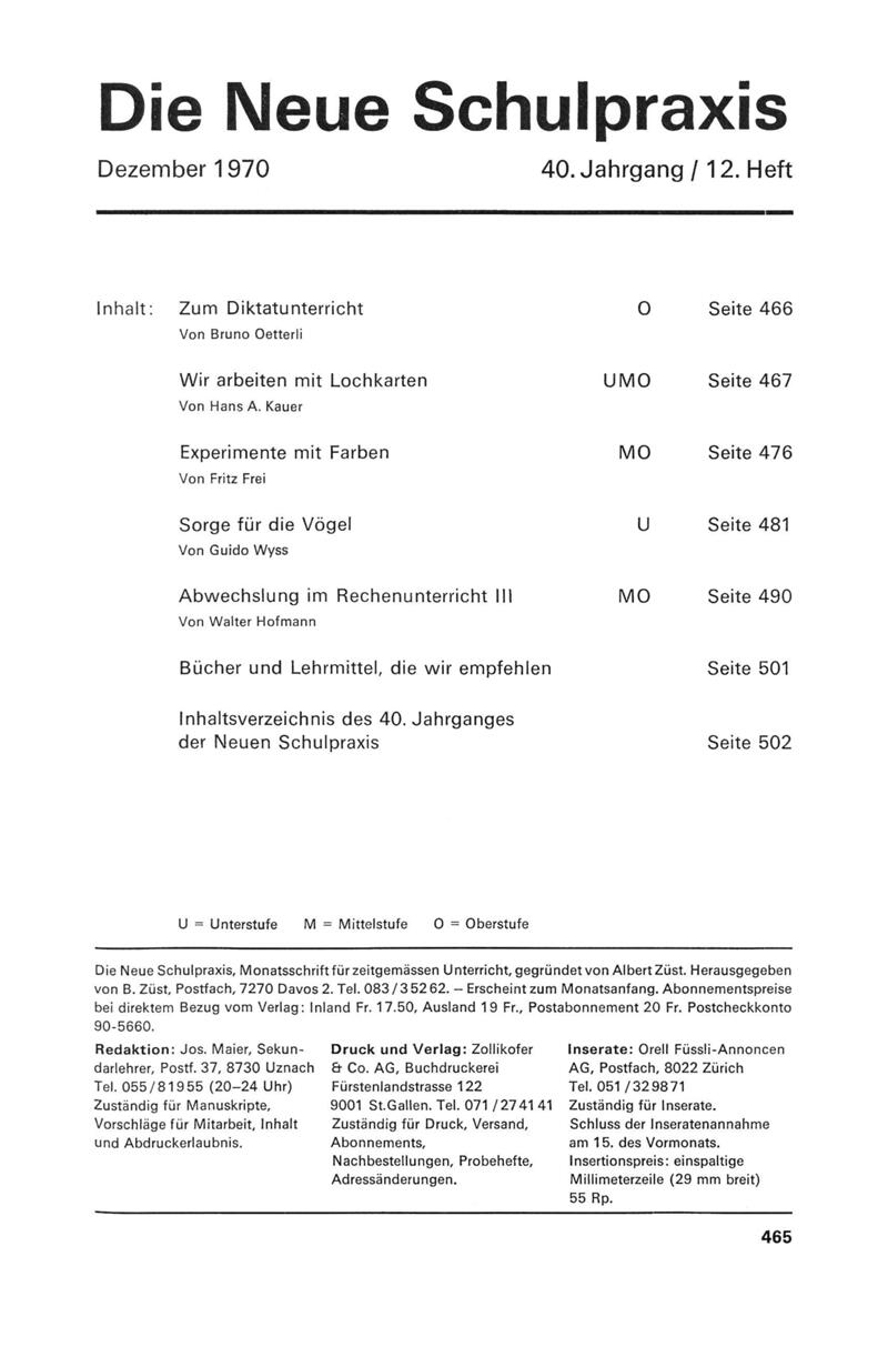 Buchumschlag - Heft 12