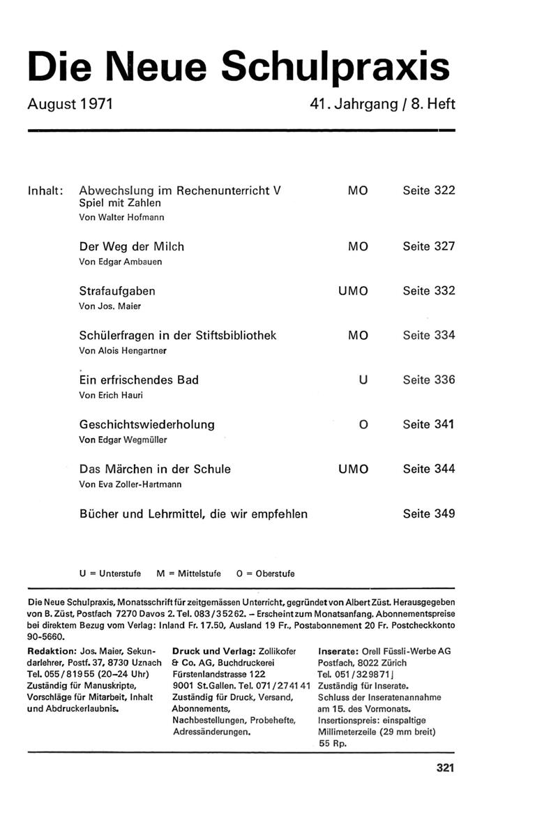 Buchumschlag - Heft 8
