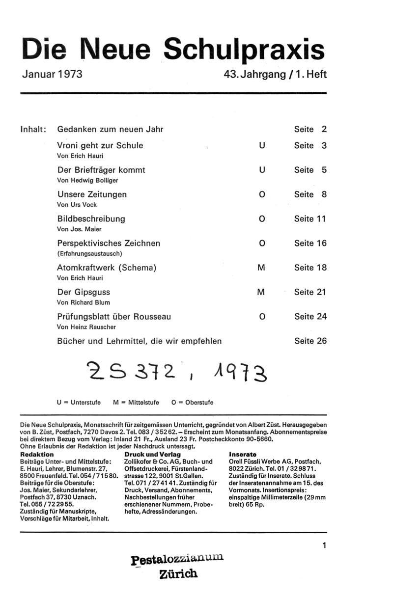 Buchumschlag - Heft 1
