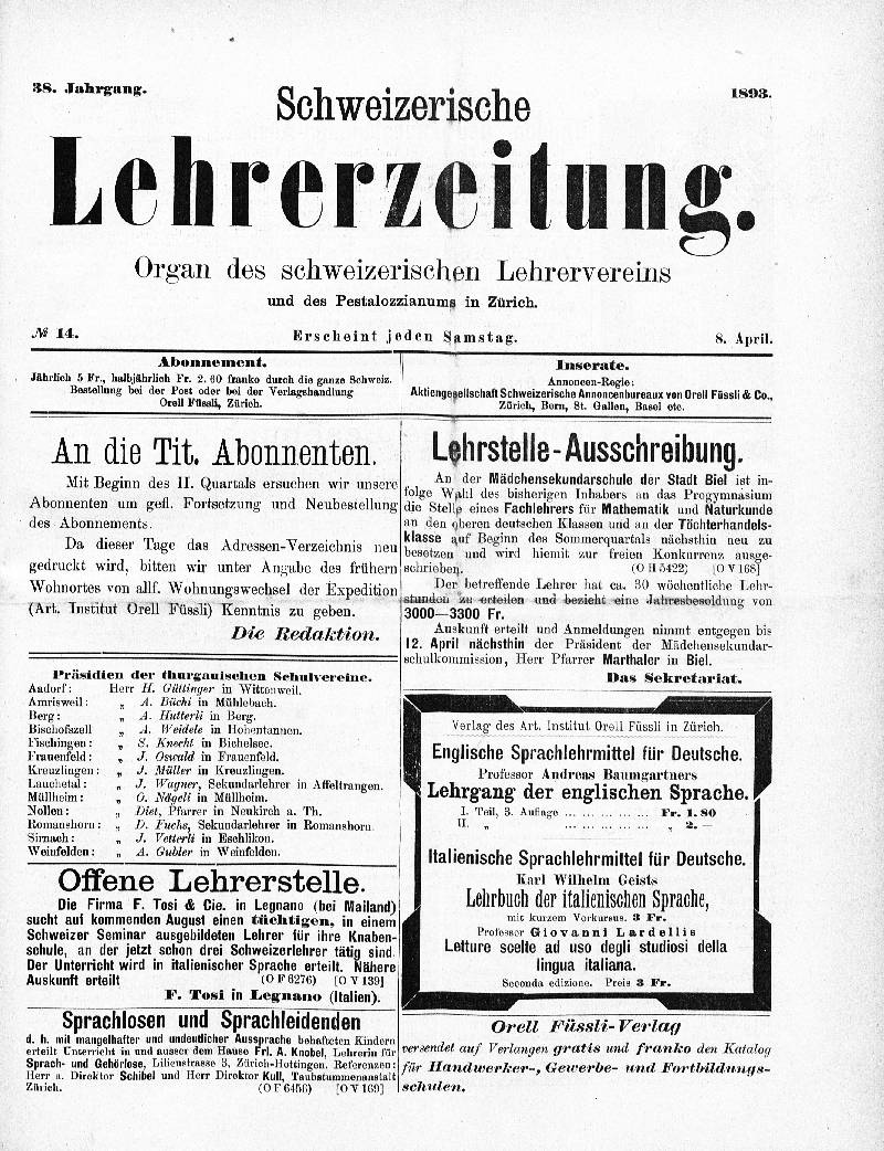 Buchumschlag - Heft 14